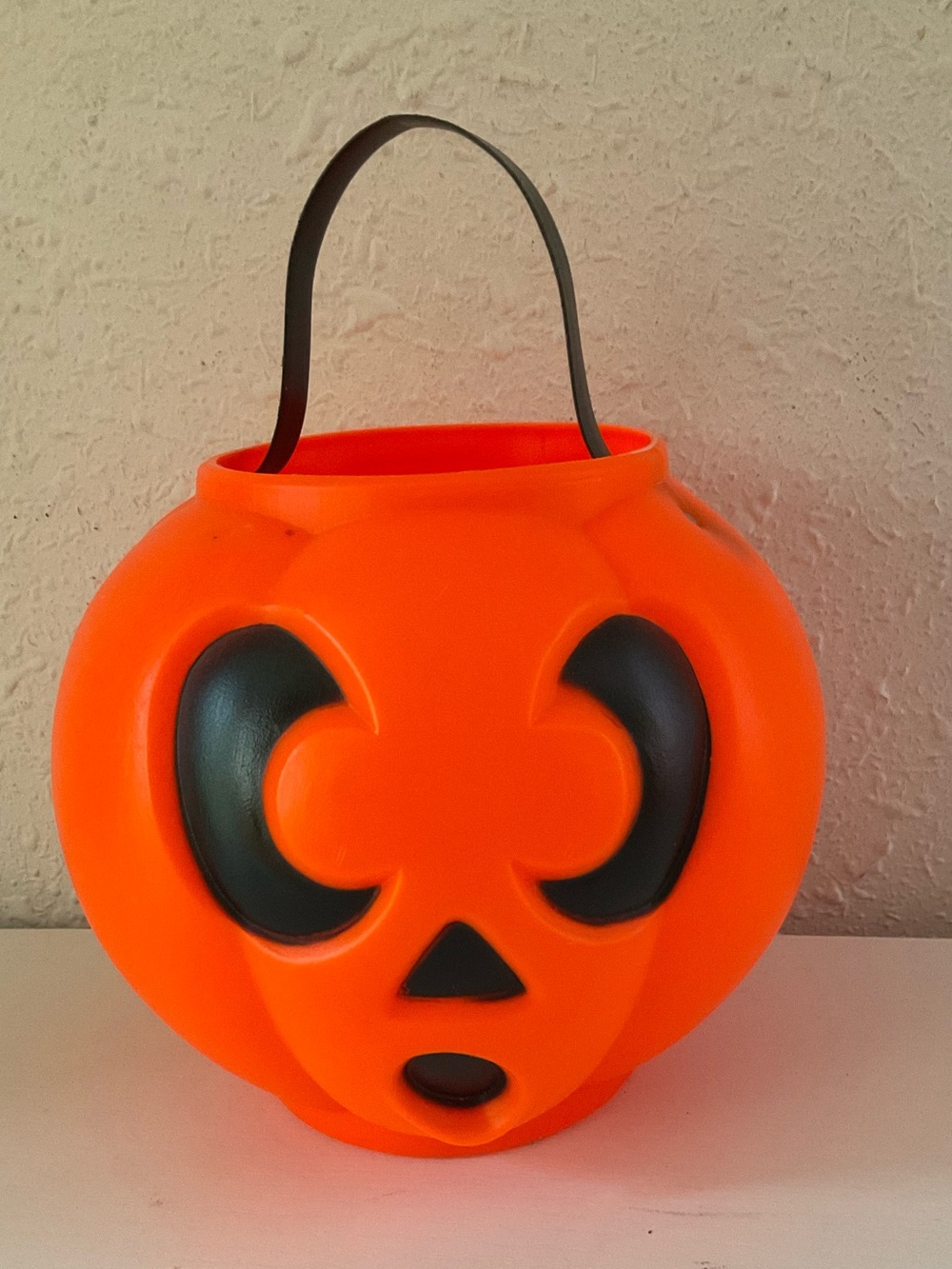 vintage halloween pumpkin bucket BlowMold Jackolantern Trick Or Treat
